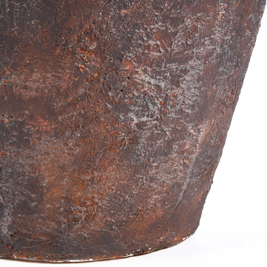 Amphoren-Vase aus Terrakotta in Bordeaux, patiniert – H70 cm - XXL