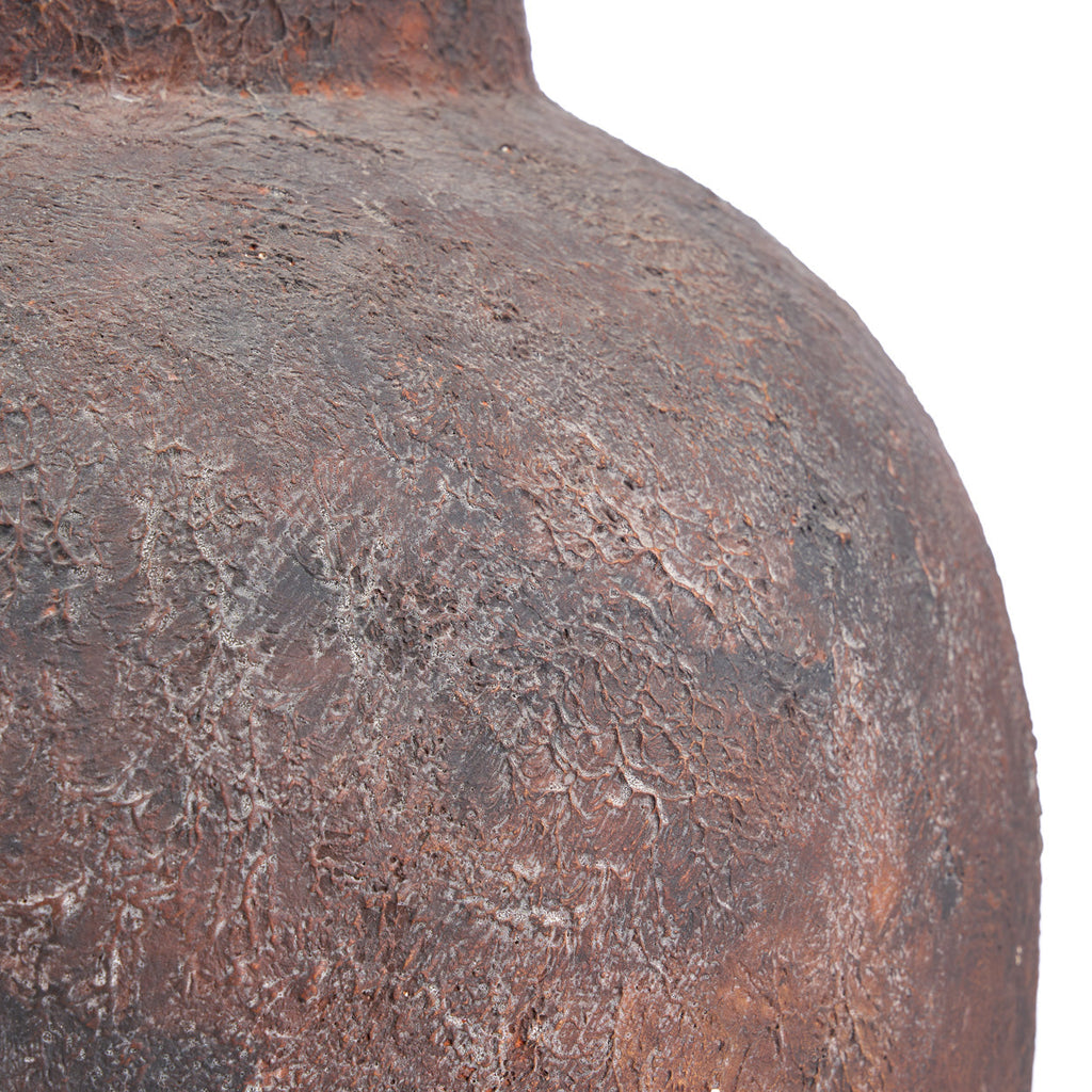 Amphoren-Vase aus Terrakotta in Bordeaux, patiniert – H70 cm - XXL