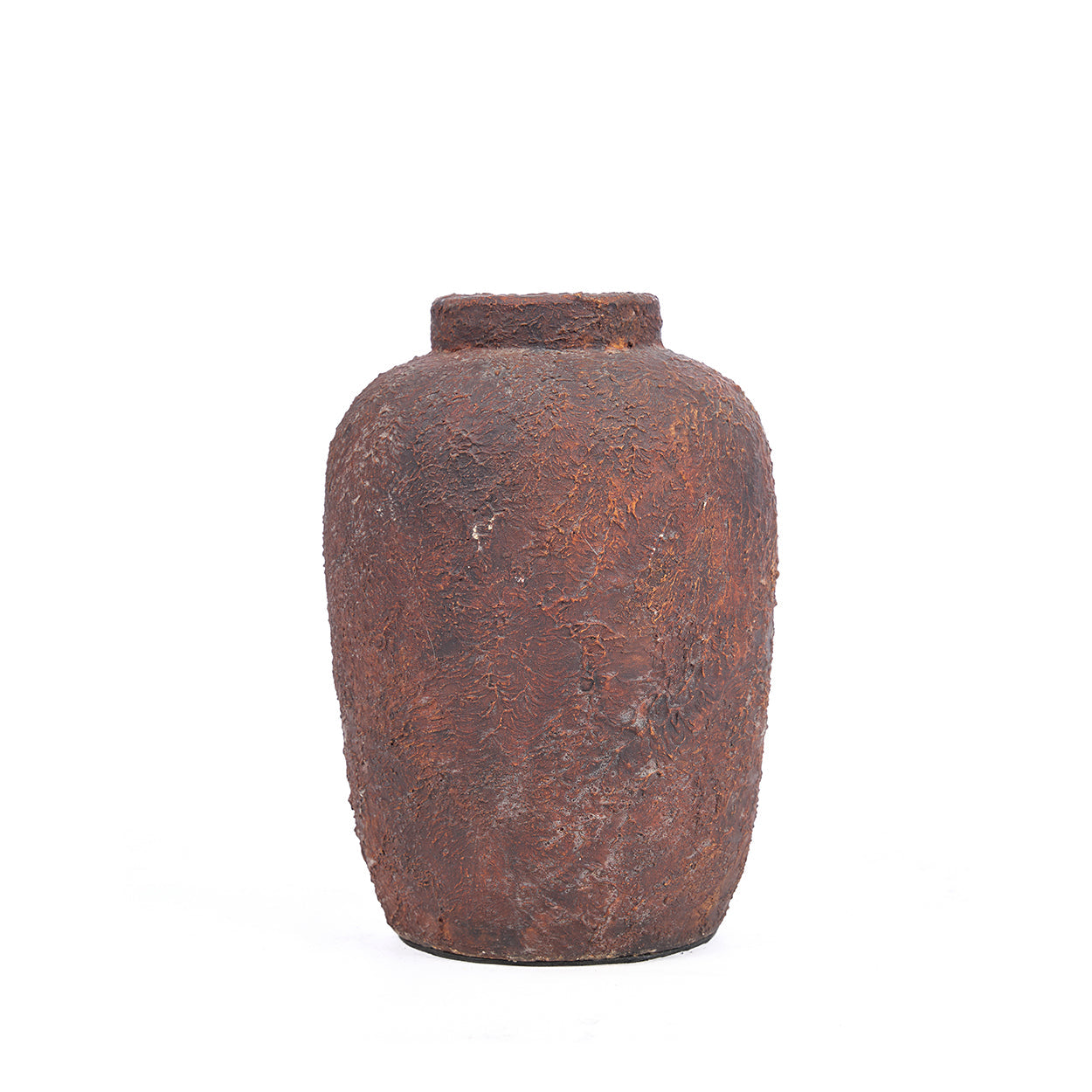 Terrakotta-Vase in Rostbraun mit Struktur – H20 cm - S