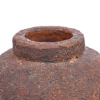 Vase en terracotta finition brun rouille texturée – H20 cm - S