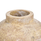 Deko-Vase aus Terrakotta in Creme, Krugform, patiniert – H30 cm - M