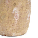 Deko-Vase aus Terrakotta in Creme, Krugform, patiniert – H30 cm - M