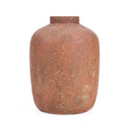 Terrakotta-Vase in Braun mit Struktur und kurzem Hals – H40 cm - L