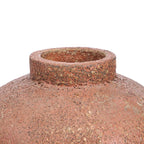 Terrakotta-Vase in Braun mit Struktur und kurzem Hals – H40 cm - L