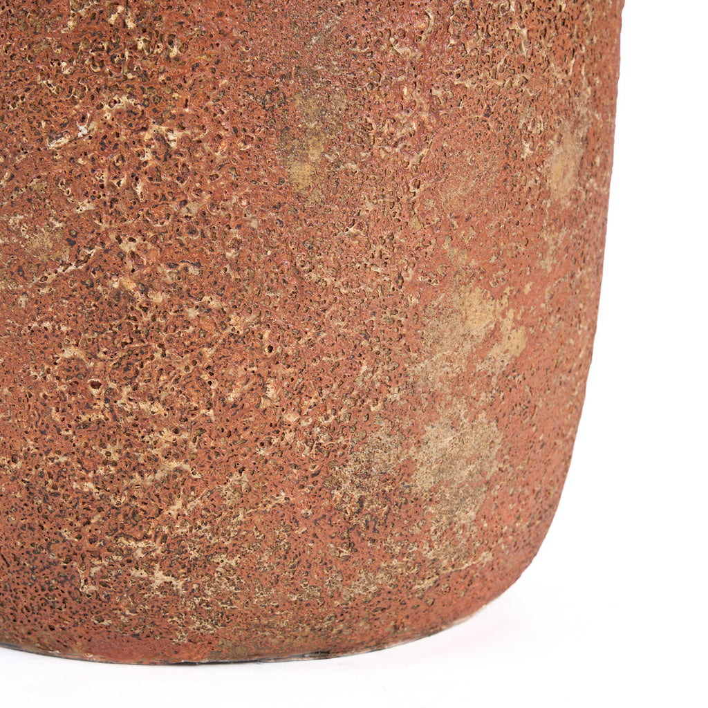 Terrakotta-Vase in Braun mit Struktur und kurzem Hals – H40 cm - L