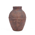 Terrakotta-Vase in Bordeaux mit Struktur – Krugform, H30 cm - M