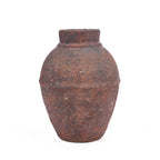 Terrakotta-Vase in Bordeaux mit Struktur – Krugform, H30 cm - M