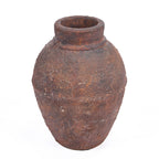 Terrakotta-Vase in Bordeaux mit Struktur – Krugform, H30 cm - M