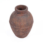 Terrakotta-Vase in Bordeaux mit Struktur – Krugform, H30 cm - M