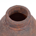 Terrakotta-Vase in Bordeaux mit Struktur – Krugform, H30 cm - M