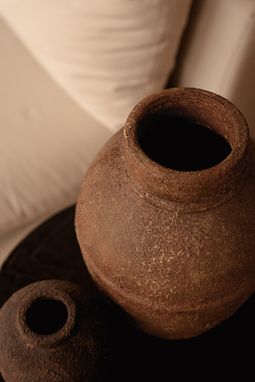 Amphoren-Vase aus Terrakotta mit Patina – H40 cm - L