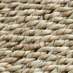 Bank aus Teakholz mit Sitzfläche aus geflochtenem Seegras – 110x40 cm
