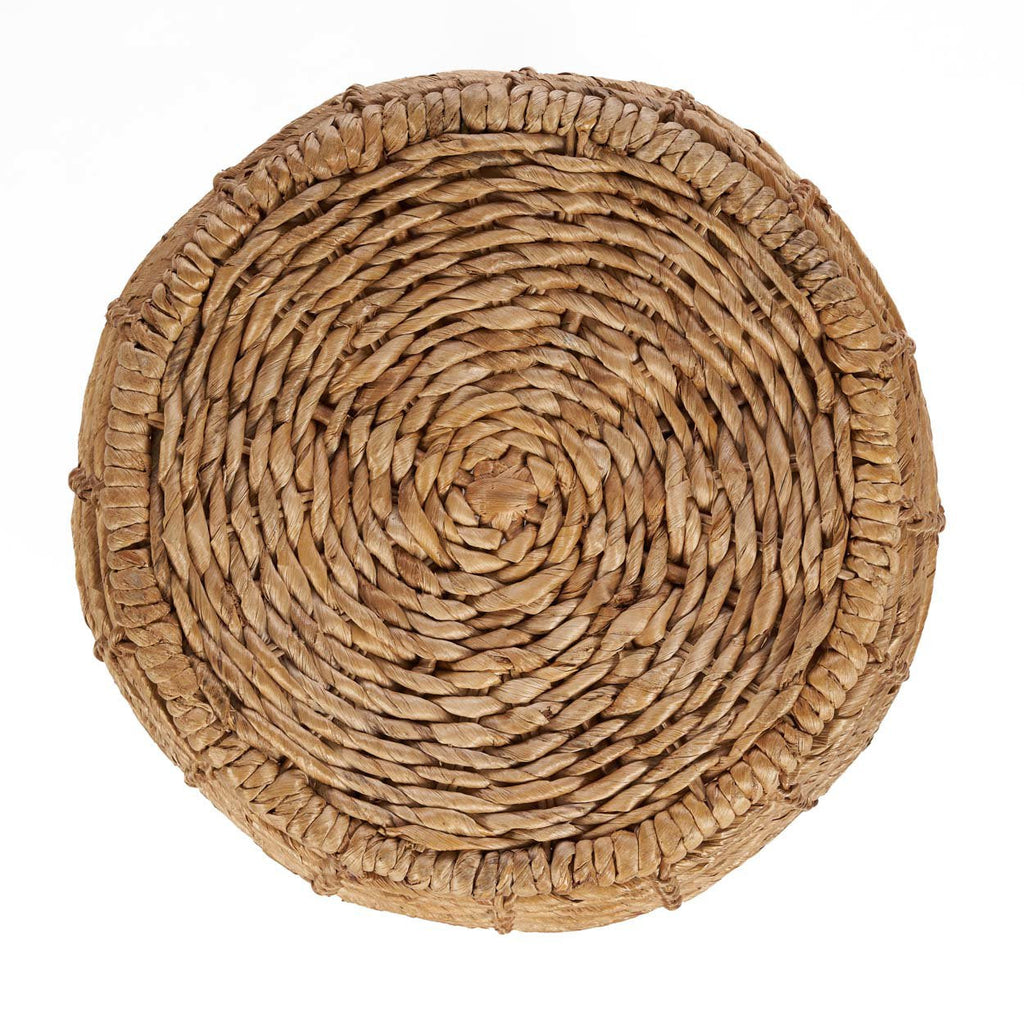 Hocker aus geflochtenem Bananenblatt in Honigfarbe, durchbrochen – H45 cm