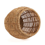 Hocker aus geflochtenem Bananenblatt in Honigfarbe, durchbrochen – H45 cm