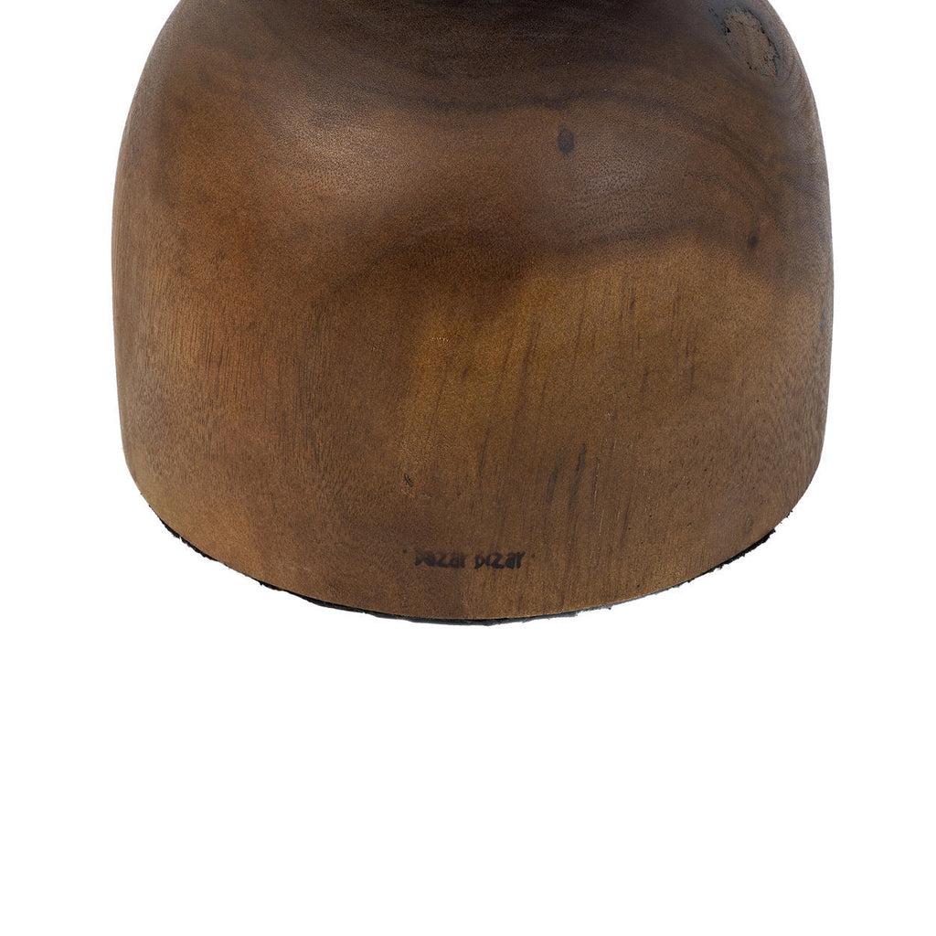 Hocker aus massivem Suarholz in Sanduhrform, honigfarben – H45 cm