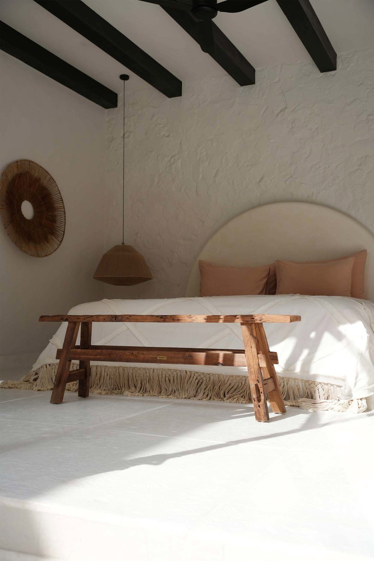Bank aus massivem Teak 150 cm für Flur oder Schlafzimmer