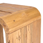 Beistellhocker aus massivem Teak mit weichen Rundungen – 30x40 cm