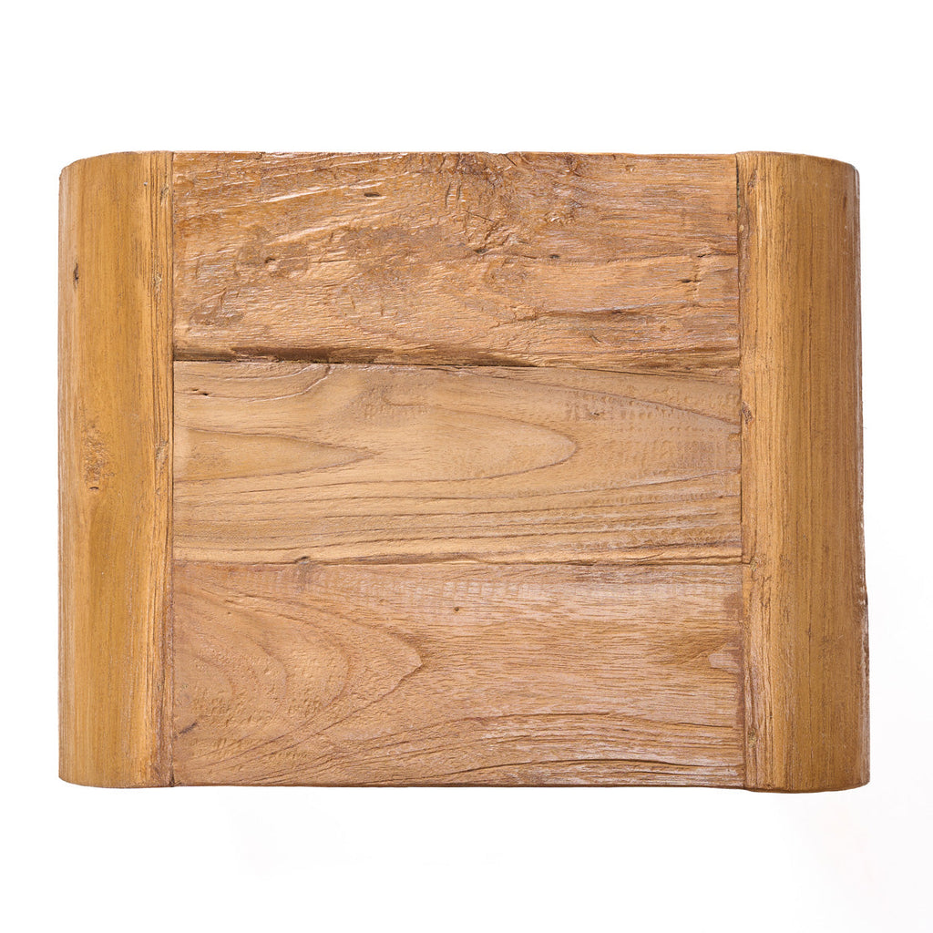 Beistellhocker aus massivem Teak mit weichen Rundungen – 30x40 cm