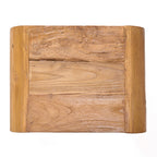 Beistellhocker aus massivem Teak mit weichen Rundungen – 30x40 cm