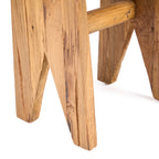 Rechteckiger Hocker aus massivem Teakholz, natur – 45 cm