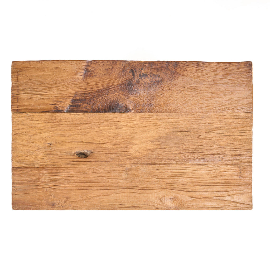 Rechteckiger Hocker aus massivem Teakholz, natur – 45 cm