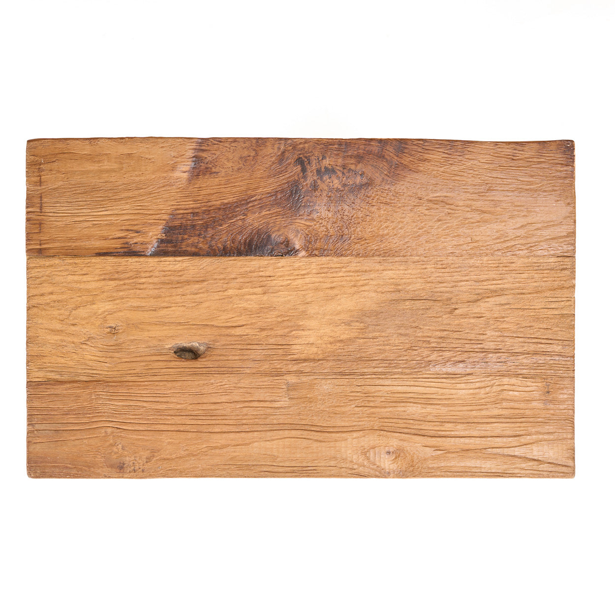 Rechteckiger Hocker aus massivem Teakholz, natur – 45 cm