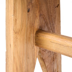 Rechteckiger Hocker aus massivem Teakholz, natur – 45 cm