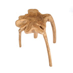 Tabouret racine teck organique naturel pour salon – H45 cm