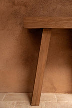 Konsolentisch aus massivem Teakholz natur für Flur oder Wohnzimmer – 86x30 cm