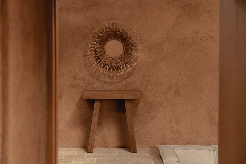 Konsolentisch aus massivem Teakholz natur für Flur oder Wohnzimmer – 86x30 cm