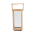 Rechteckige Laterne aus recyceltem Teakholz mit Griff – H60 cm
