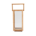 Rechteckige Laterne aus recyceltem Teakholz mit Griff – H60 cm