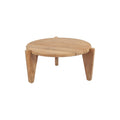 Runder Couchtisch aus recyceltem Teak Natur für Garten oder Terrasse – Ø50 cm