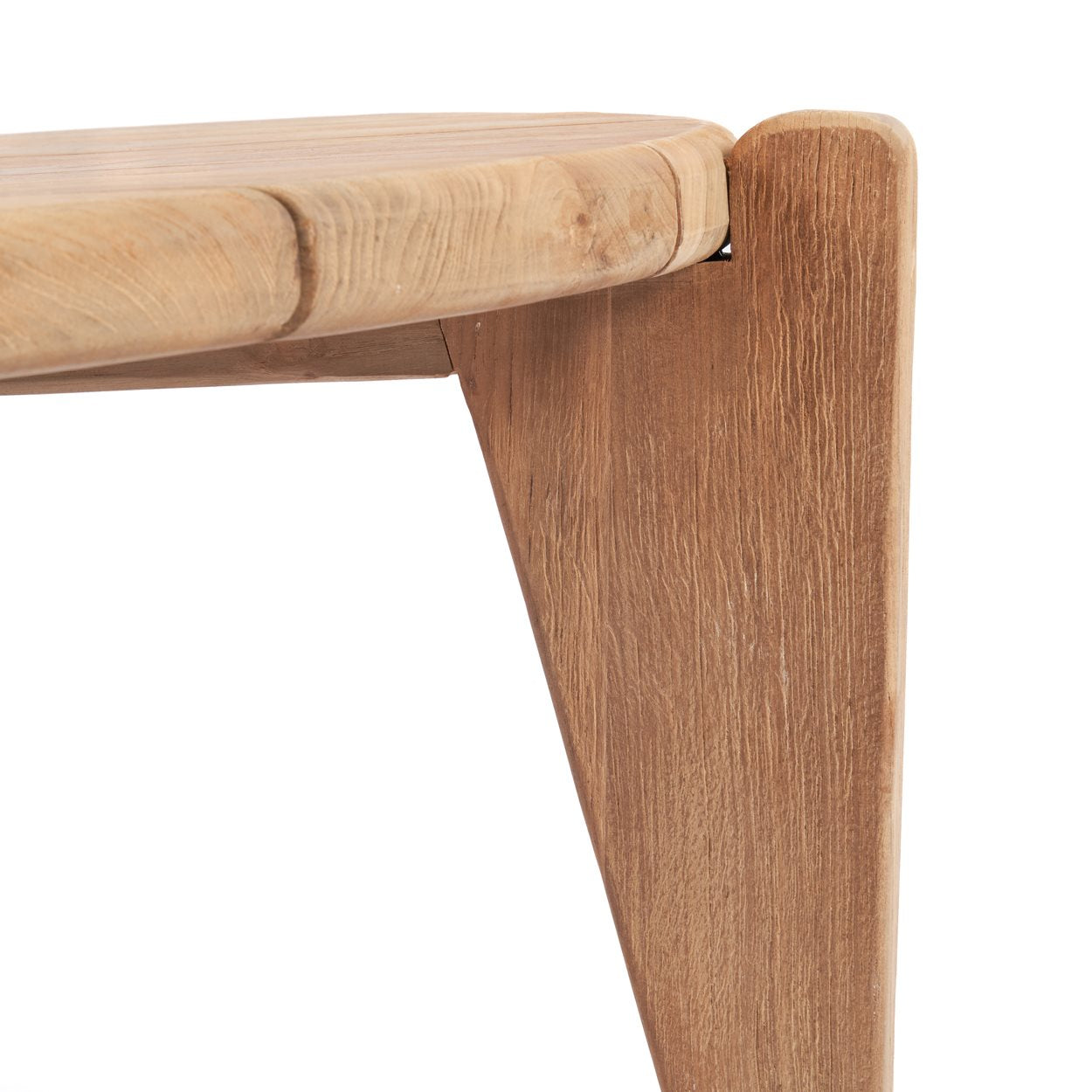 Runder Couchtisch aus recyceltem Teak Natur für Garten oder Terrasse – Ø50 cm