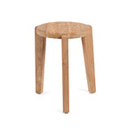 Runder Beistelltisch aus recyceltem Teak – Natur – Ø40 cm