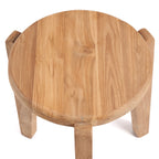 Runder Beistelltisch aus recyceltem Teak – Natur – Ø40 cm