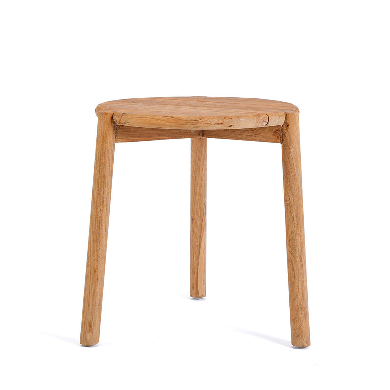 Runder Beistelltisch aus Teak Natur für den Außenbereich – Ø47 cm