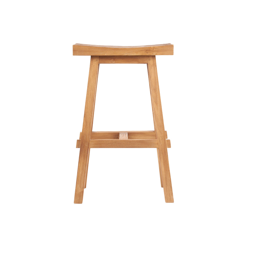 Barhocker für draußen aus recyceltem Teak 47x28 cm