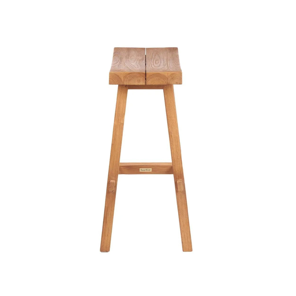 Barhocker für draußen aus recyceltem Teak 47x28 cm