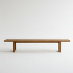 Bank aus recyceltem Teakholz mit durchbrochenen Beinen, Natur – 280x110 cm