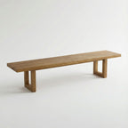 Bank aus recyceltem Teakholz mit durchbrochenen Beinen, Natur – 280x110 cm