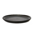 Runder Teller aus gebrannter Terrakotta – Mattschwarz - Ø30 cm