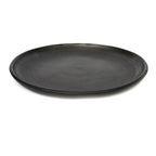 Runder Teller aus gebrannter Terrakotta – Mattschwarz - Ø30 cm