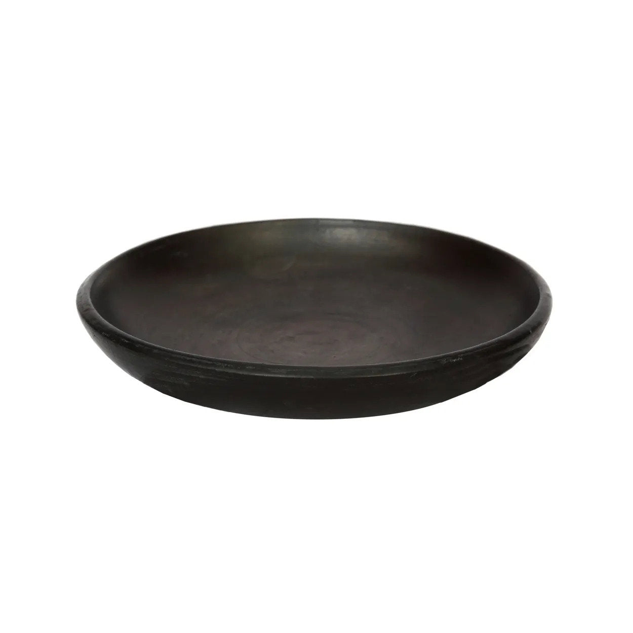 Assiette ronde en terre cuite brûlée – Noir profond – Ø26 cm
