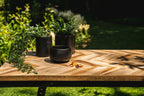 Runde Vase aus Teakholz Natur 15 cm