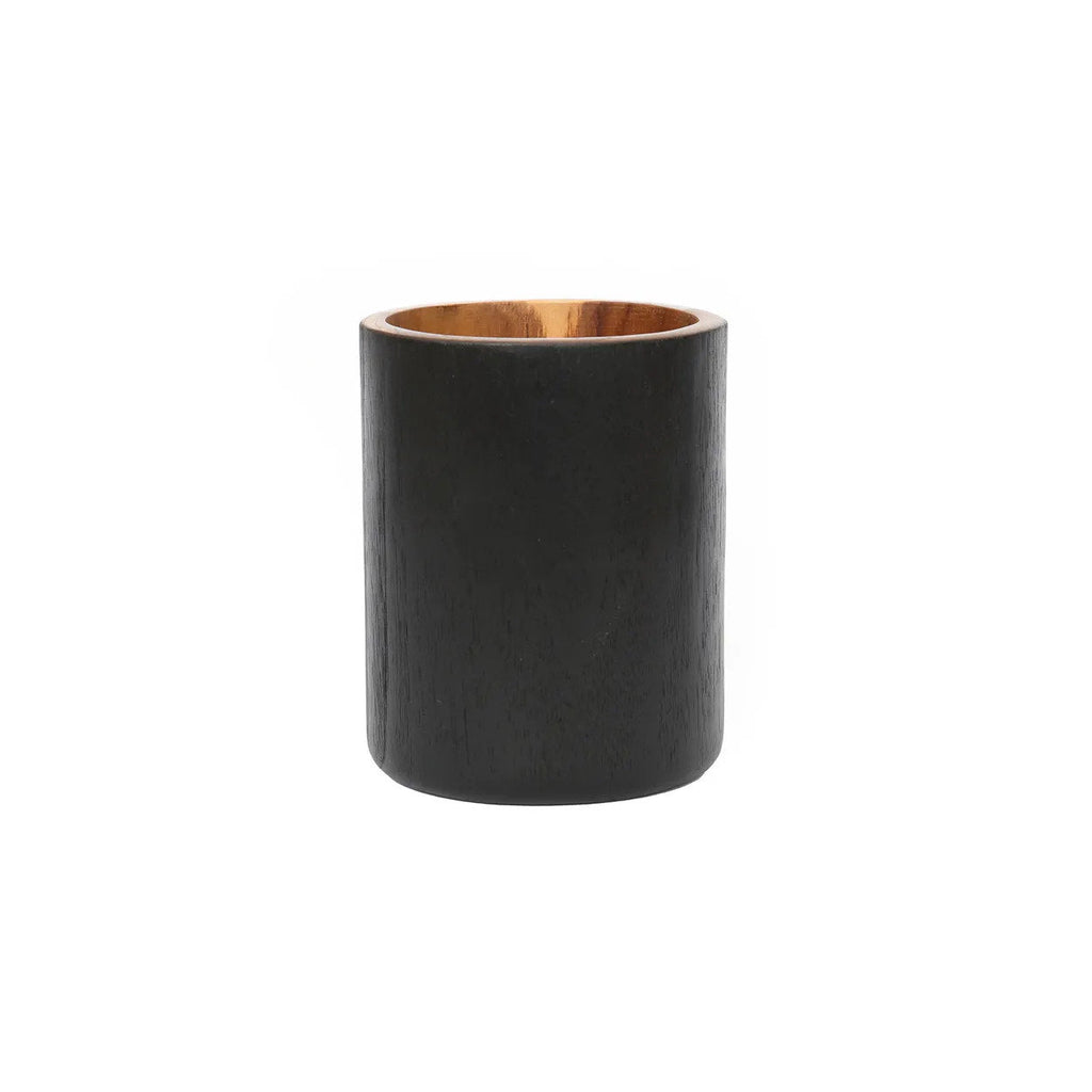 Runde Vase aus Teakholz Natur 15 cm