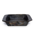 Rechteckige Auflaufform aus schwarzem Metall mit Brand-Effekt – 37x28 cm