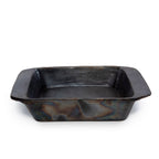 Rechteckige Auflaufform aus schwarzem Metall mit Brand-Effekt – 37x28 cm