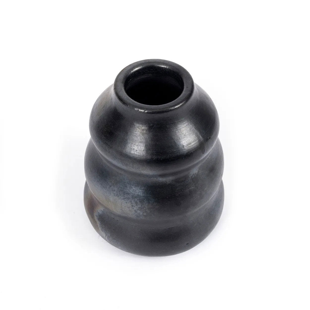Handgemachte Vase aus Terrakotta in Schwarz 13 cm x 6 cm