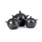 Pot en terre cuite noir brûlé fait main 10x7x8 cm